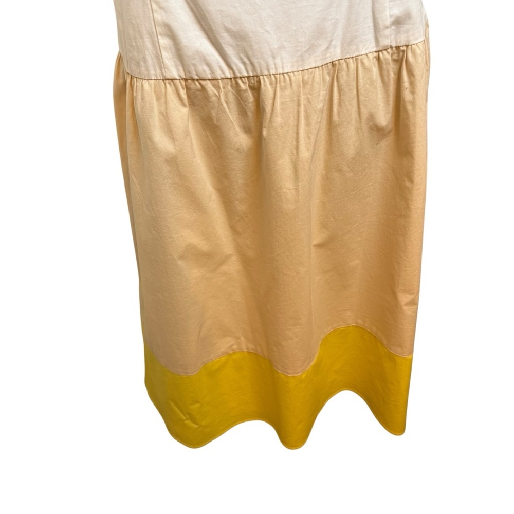 Daniel Cremieux | White/Cream/Yellow Sleeveless Color Block Sundress | Sz 10 - Picture 3 of 10